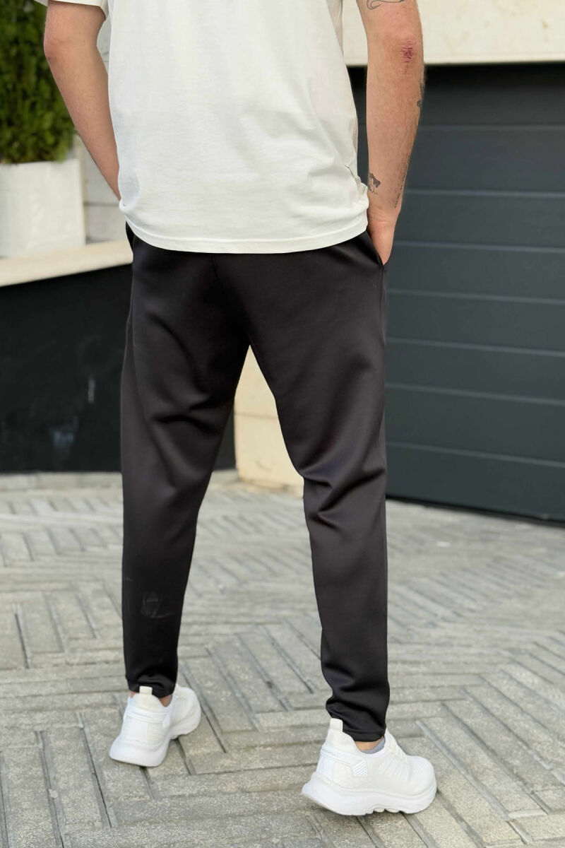 SIMPLE ONE COLOR ELASTIC MEN SWEATPANTS DARK GREY/GEE - 3