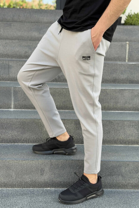 SIMPLE ONE COLOR ELASTIC MEN SWEATPANTS GREY-GREY/GG - 5