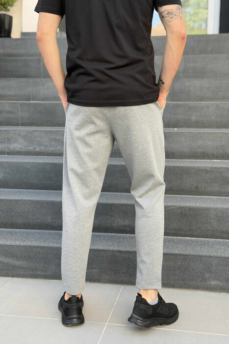 SIMPLE ONE COLOR ELASTIC MEN SWEATPANTS GREY/GRI - 3