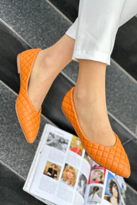 SIMPLE ONE COLOR FLAT WOMEN SHOES ORANGE/PORTOKALLI 