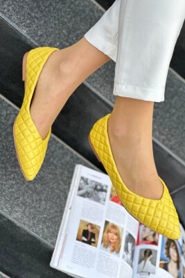 SIMPLE ONE COLOR FLAT WOMEN SHOES YELLOW/E VERDHE 