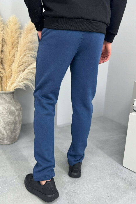 SIMPLE ONE COLOR FLUFFY MEN JOGGERS BLUE/BLU - 3