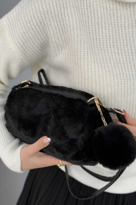 SIMPLE ONE COLOR FLUFFY WOMEN BAG BLACK/ E ZEZE 