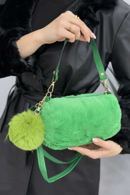 SIMPLE ONE COLOR FLUFFY WOMEN BAG GREEN/JESHILE 