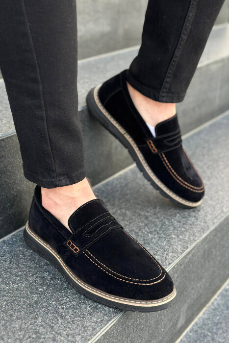 SIMPLE ONE COLOR MAN SHOES BLACK/ E ZEZE - 1