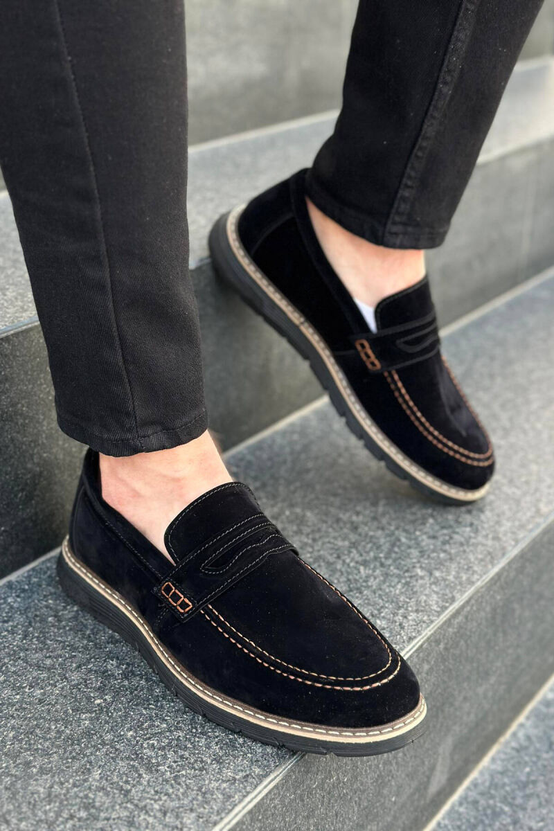 SIMPLE ONE COLOR MAN SHOES BLACK/ E ZEZE - 1