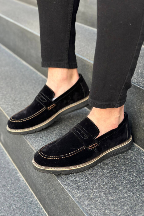 SIMPLE ONE COLOR MAN SHOES BLACK/ E ZEZE - 2