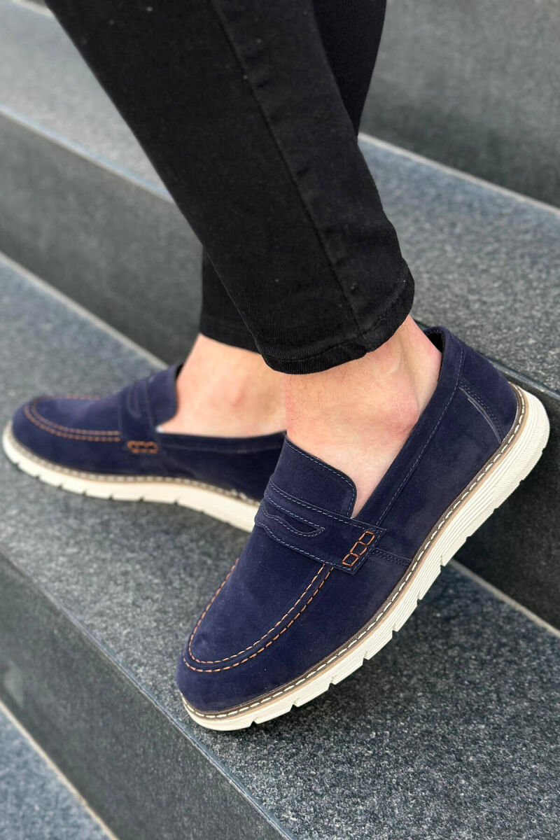 SIMPLE ONE COLOR MAN SHOES BLUE/BLU - 1