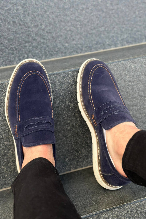 SIMPLE ONE COLOR MAN SHOES BLUE/BLU - 2