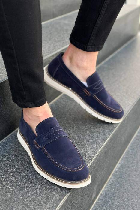 SIMPLE ONE COLOR MAN SHOES BLUE/BLU - 4