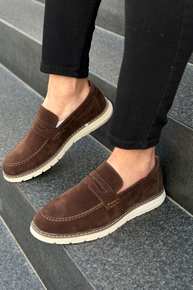 SIMPLE ONE COLOR MAN SHOES BROWN/KAFE - 1