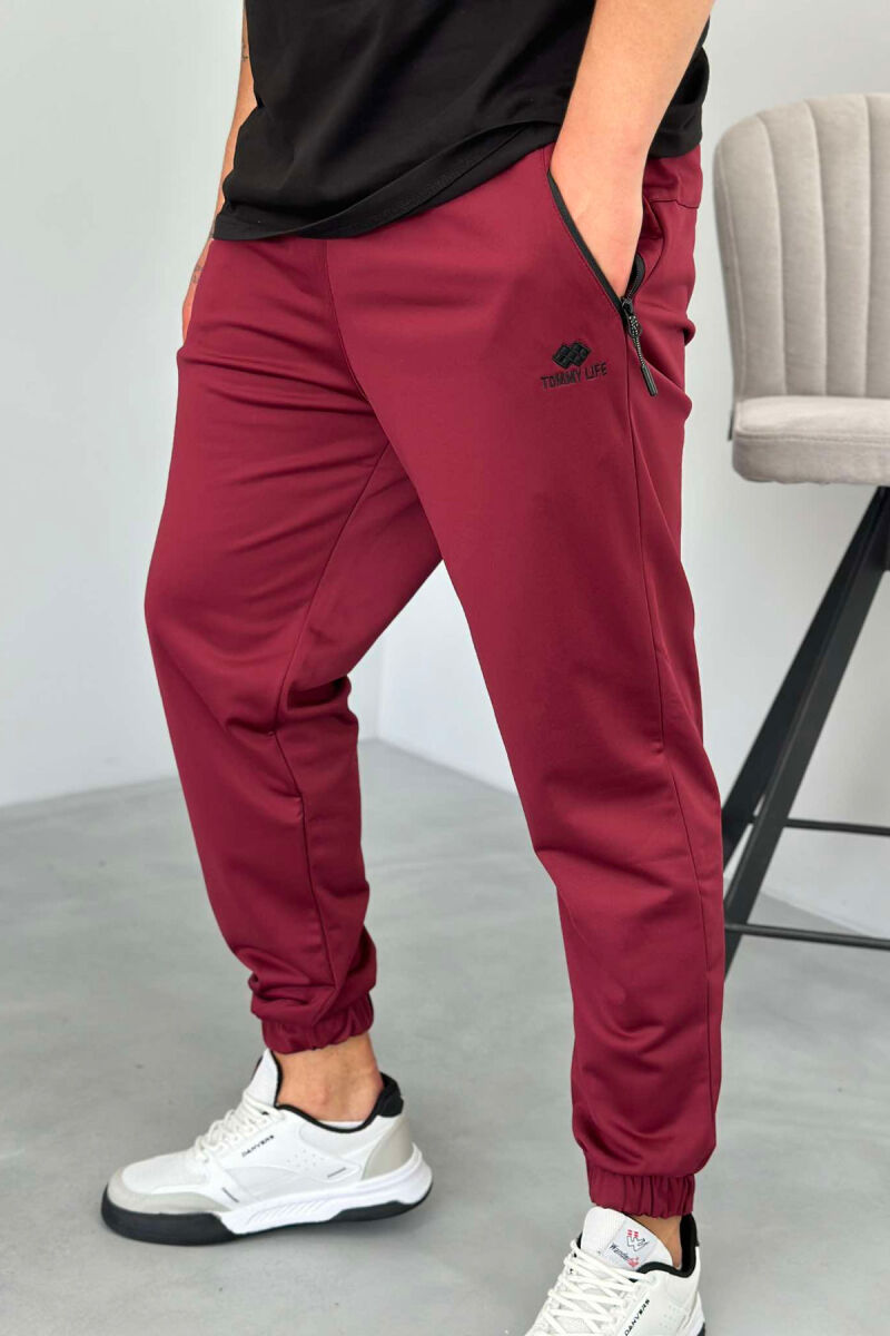 SIMPLE ONE COLOR MAN SWEATPANTS BUYRDGUNDY/VISHNJE - 2