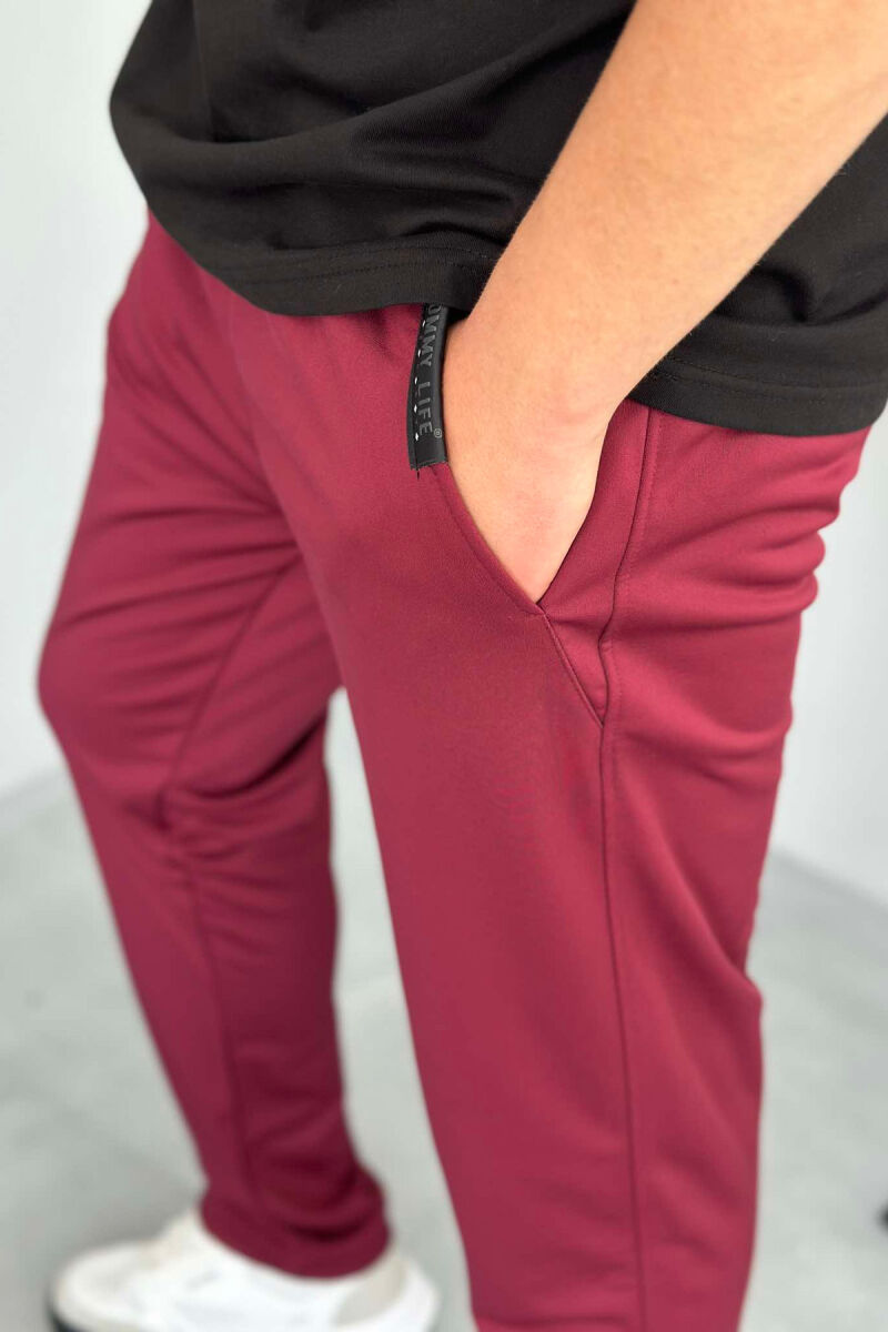 SIMPLE ONE COLOR MAN SWEATPANTS BUYRDGUNDY/VISHNJE - 3