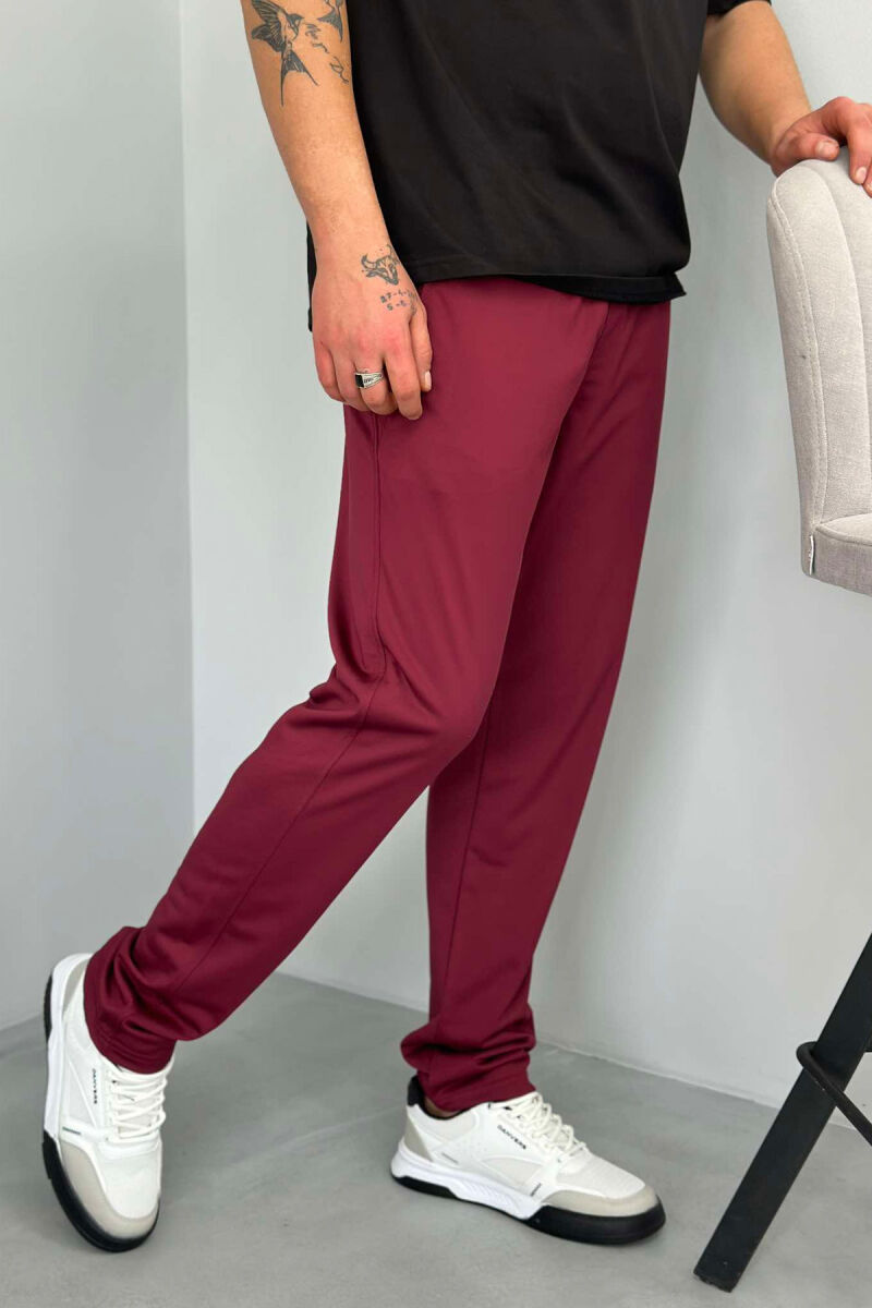 SIMPLE ONE COLOR MAN SWEATPANTS BUYRDGUNDY/VISHNJE - 4