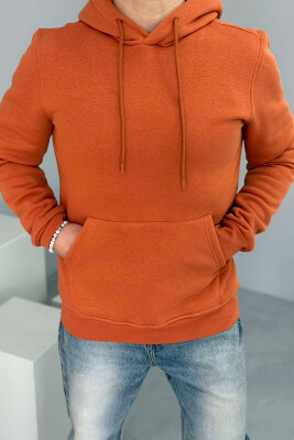 SIMPLE ONE COLOR MEN HOODIE ORANGE/PORTOKALLI 