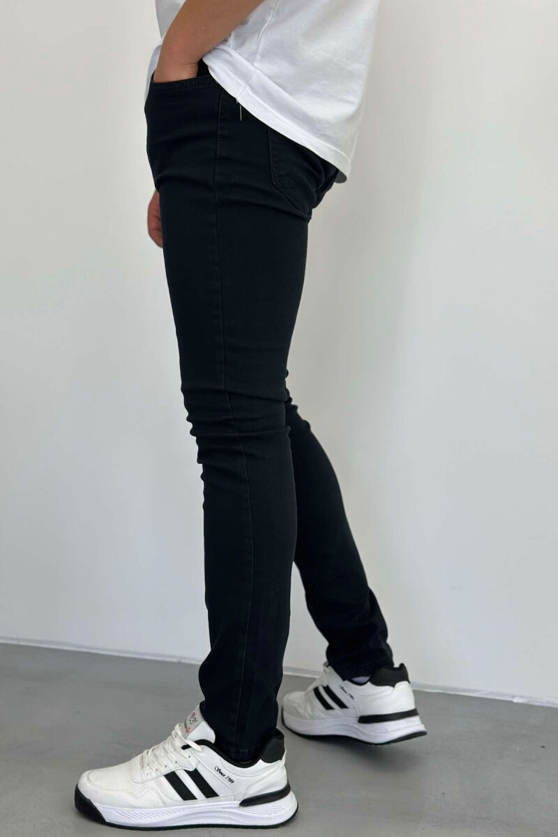 SIMPLE ONE COLOR MEN JEANS BLACK/ E ZEZE - 2