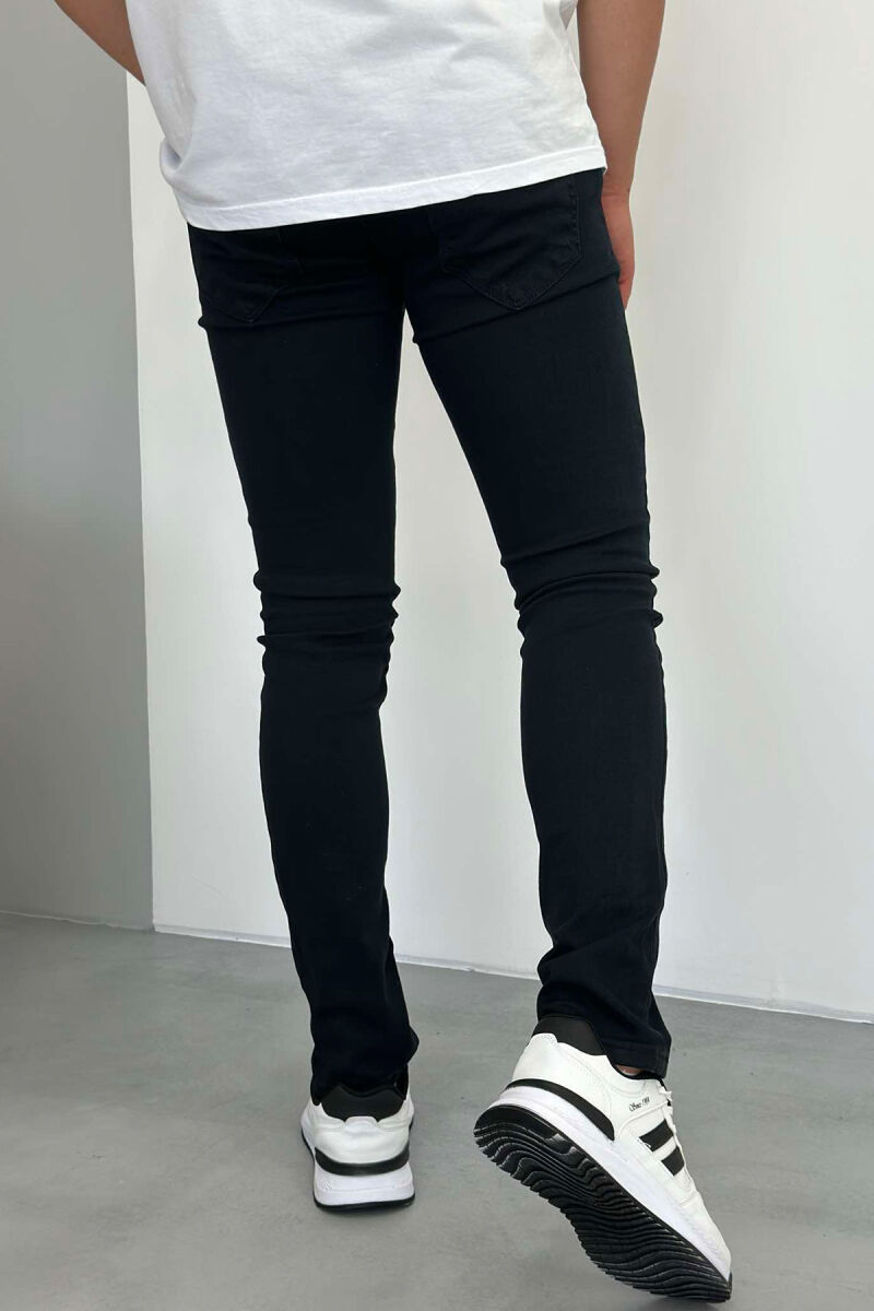 SIMPLE ONE COLOR MEN JEANS BLACK/ E ZEZE - 3