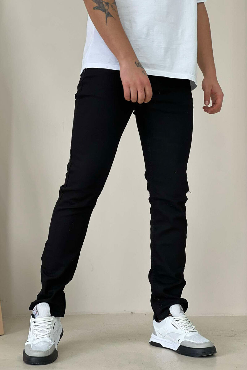 SIMPLE ONE COLOR MEN JEANS BLACK/ E ZEZE - 1