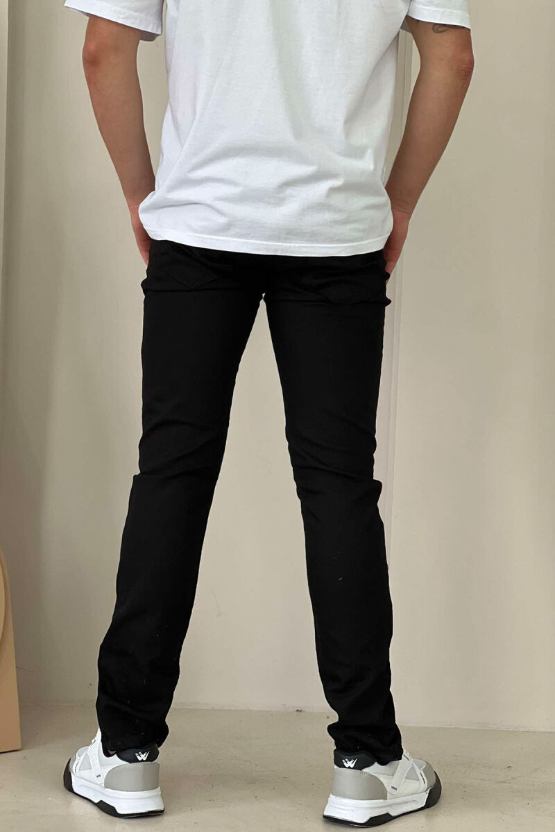 SIMPLE ONE COLOR MEN JEANS BLACK/ E ZEZE - 2