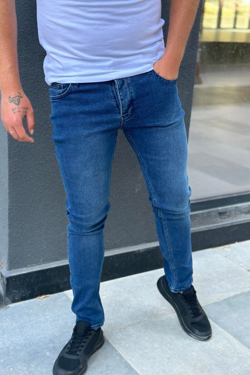 SIMPLE ONE COLOR MEN JEANS BLUE/BLU - 3