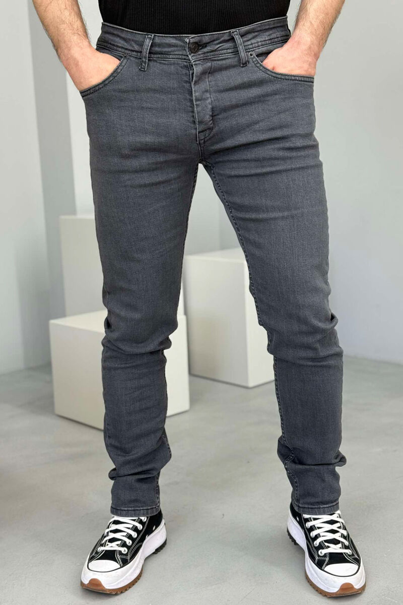 SIMPLE ONE COLOR MEN JEANS GREY/GRI - 1