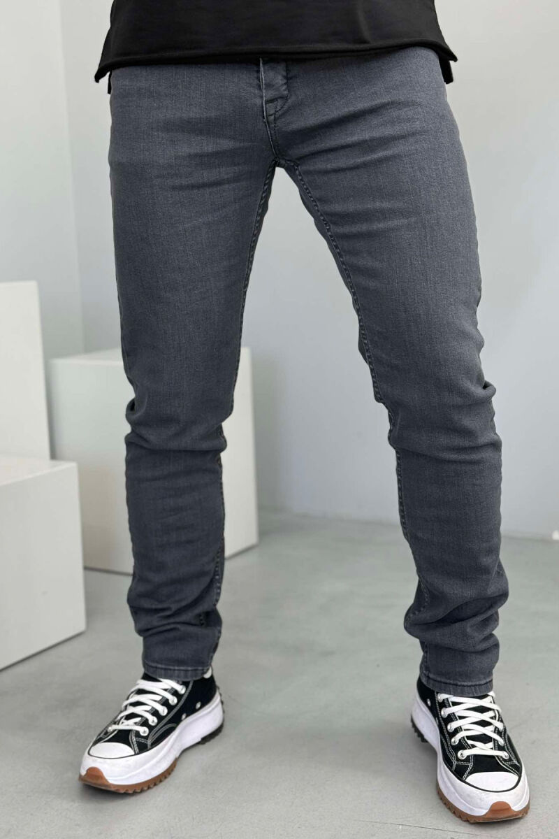 SIMPLE ONE COLOR MEN JEANS GREY/GRI - 1