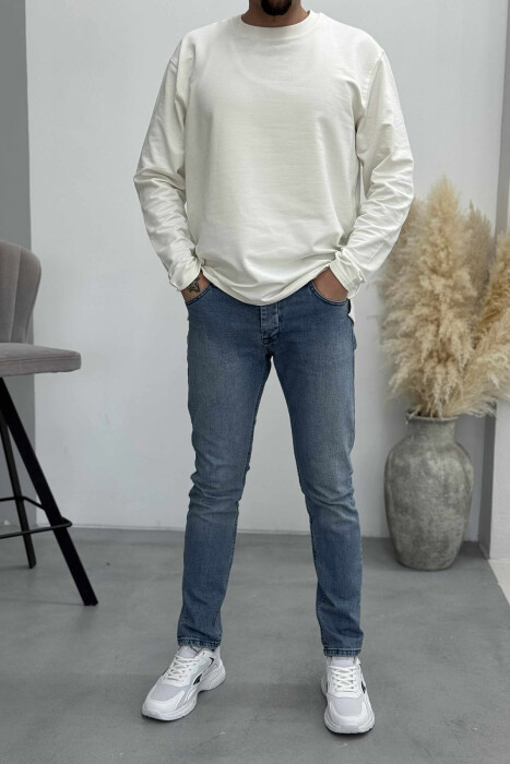 SIMPLE ONE COLOR MEN JEANS LIGHTBLUE/BZ - KLAUDIO FASHION