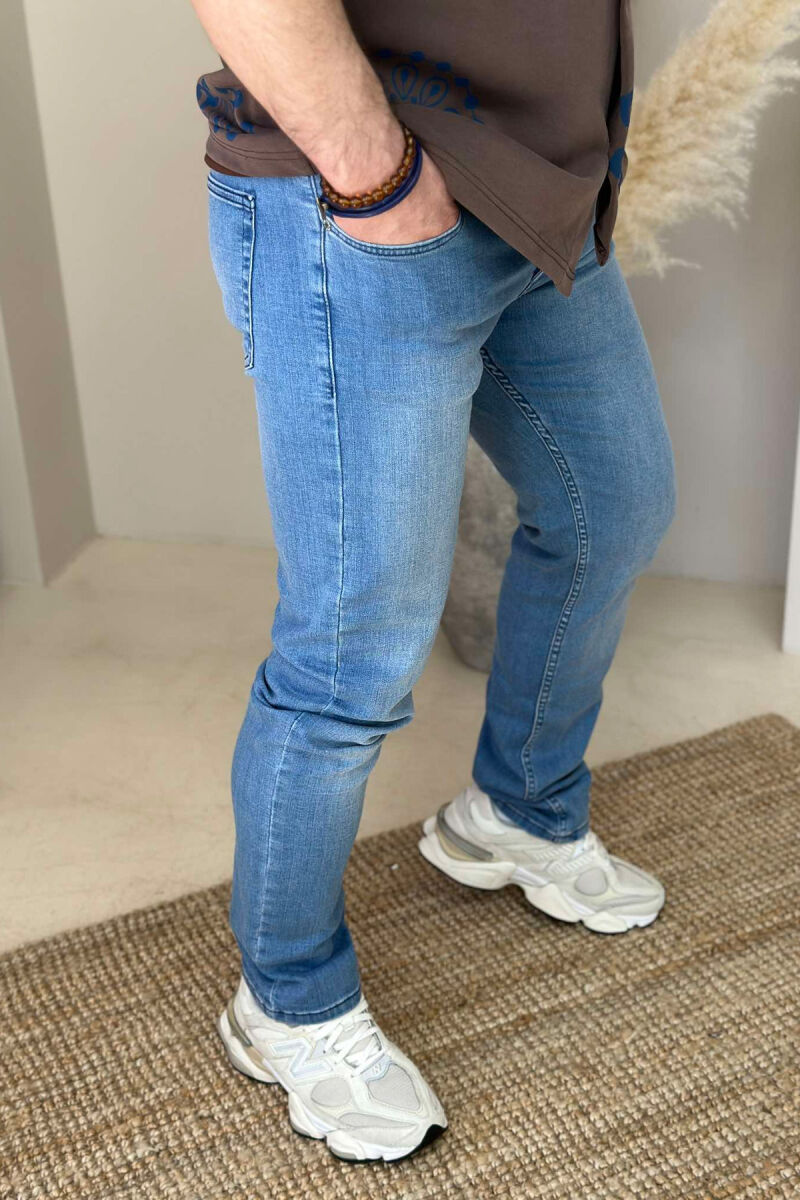 SIMPLE ONE COLOR MEN JEANS LIGHTBLUE/BZ - 3