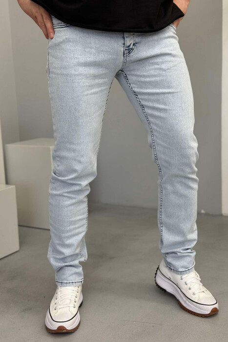 SIMPLE ONE COLOR MEN JEANS LIGHTBLUE/BZ - 1