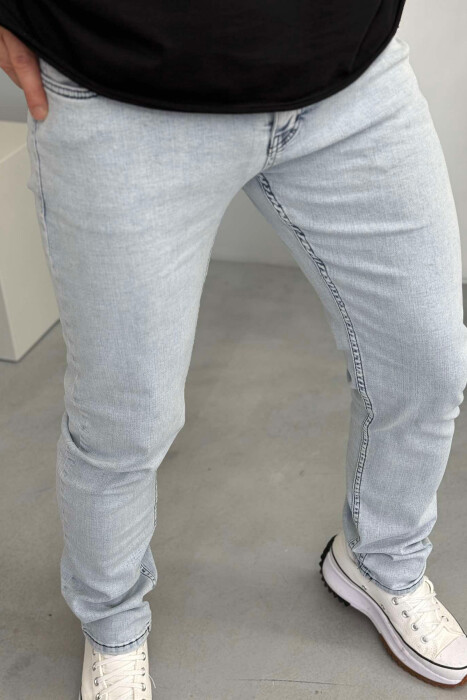 SIMPLE ONE COLOR MEN JEANS LIGHTBLUE/BZ - 2