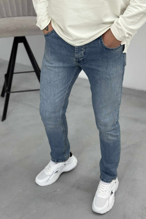 SIMPLE ONE COLOR MEN JEANS LIGHTBLUE/BZ - 2