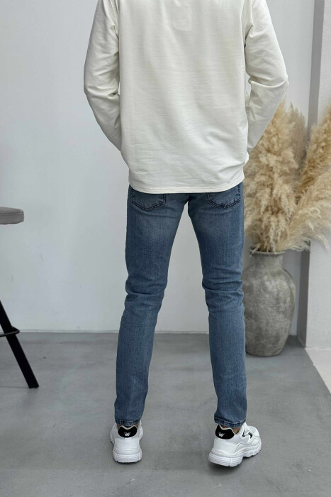 SIMPLE ONE COLOR MEN JEANS LIGHTBLUE/BZ - 4