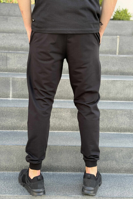 SIMPLE ONE COLOR MEN JOGGERS BLACK-BLACK/ZZ - 2