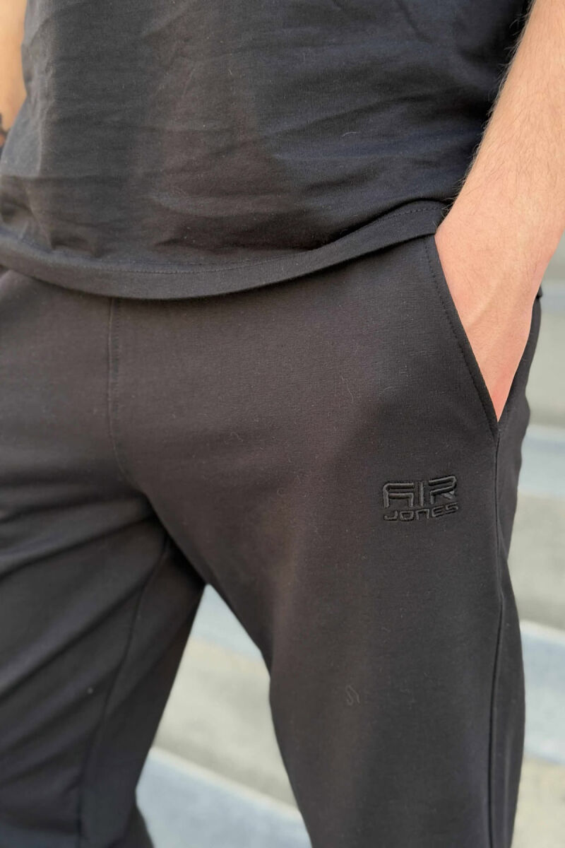 SIMPLE ONE COLOR MEN JOGGERS BLACK-BLACK/ZZ - 4