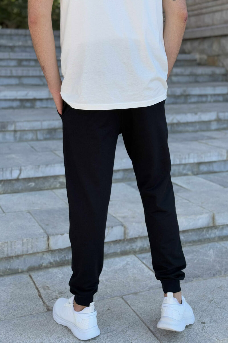 SIMPLE ONE COLOR MEN JOGGERS BLACK/ E ZEZE - 3
