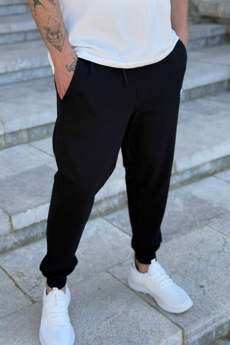 SIMPLE ONE COLOR MEN JOGGERS BLACK/ E ZEZE - 4