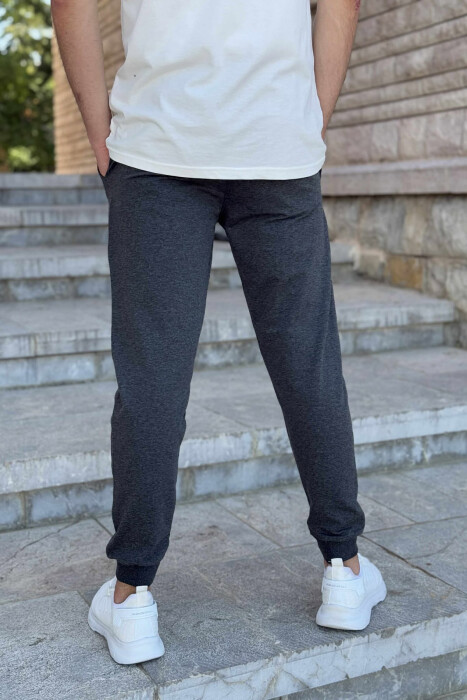 SIMPLE ONE COLOR MEN JOGGERS DARK GREY/GEE - 3