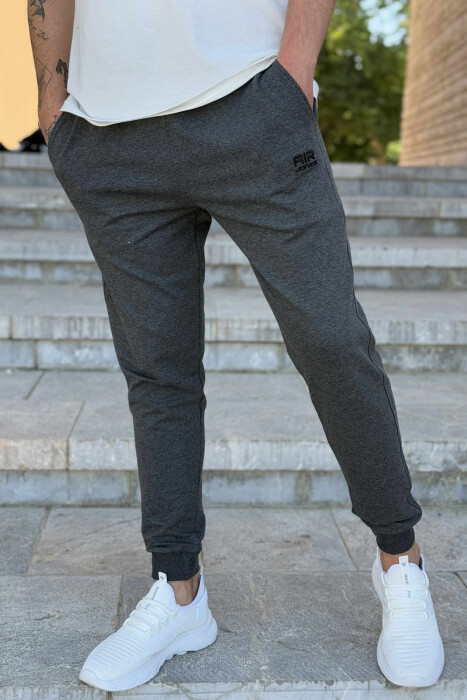 SIMPLE ONE COLOR MEN JOGGERS DARK GREY/GEE - 4