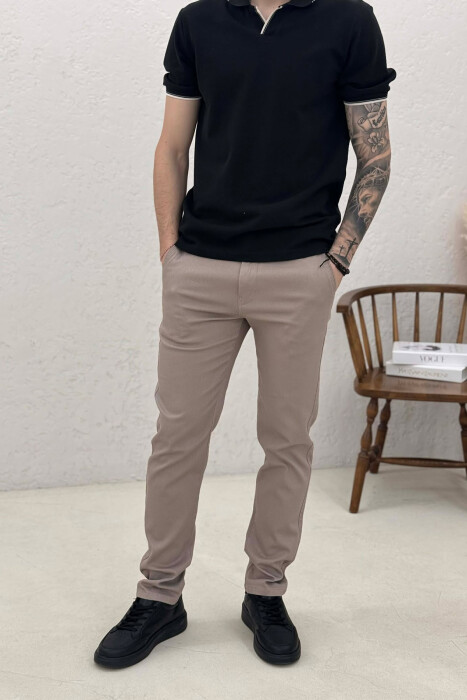 SIMPLE ONE COLOR MEN PANTS BEIGE/BEZHE 