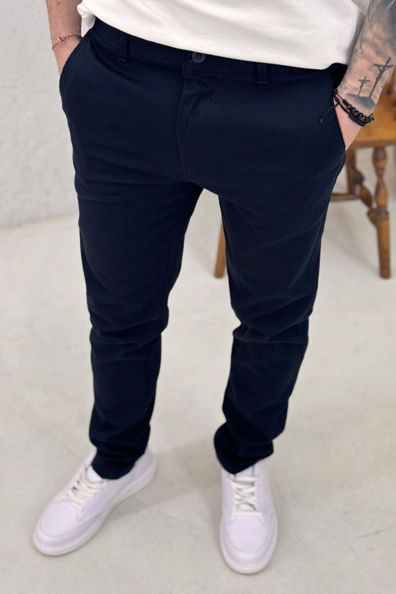 SIMPLE ONE COLOR MEN PANTS BLUE/BLU - 2