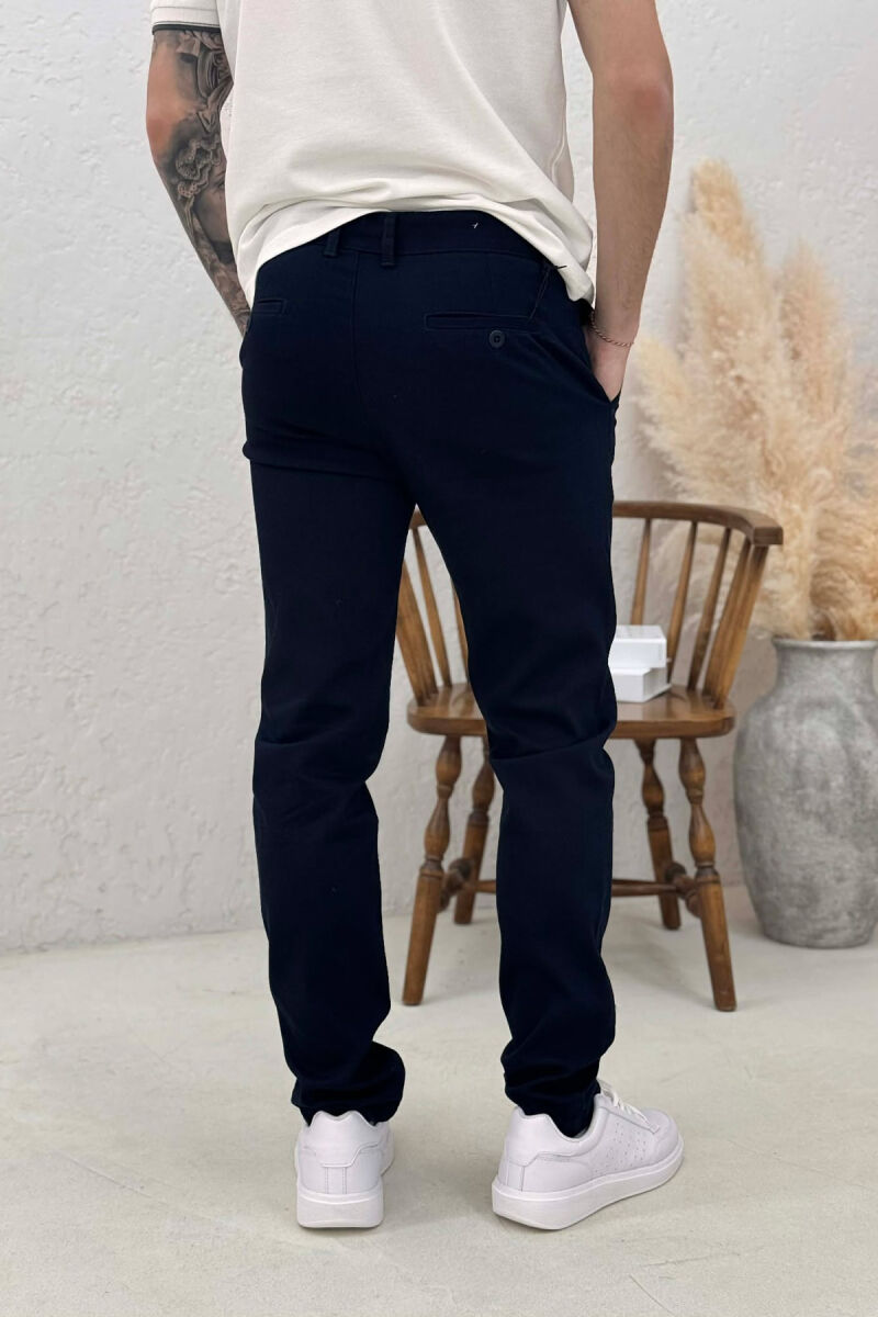 SIMPLE ONE COLOR MEN PANTS BLUE/BLU - 4