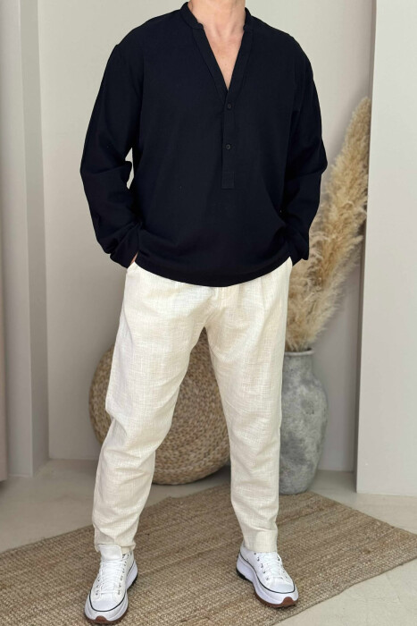 SIMPLE ONE COLOR MEN PANTS CREAM/KREM 