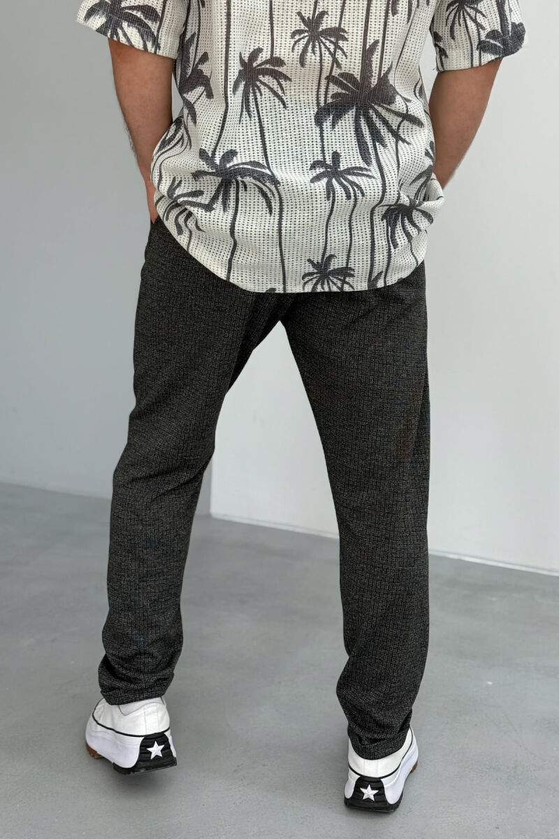 SIMPLE ONE COLOR MEN PANTS DARK GREY/GEE - 4