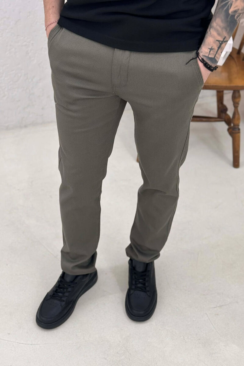 SIMPLE ONE COLOR MEN PANTS GREEN/JESHILE - 2