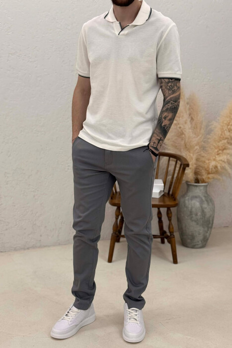 SIMPLE ONE COLOR MEN PANTS GREY/GRI 