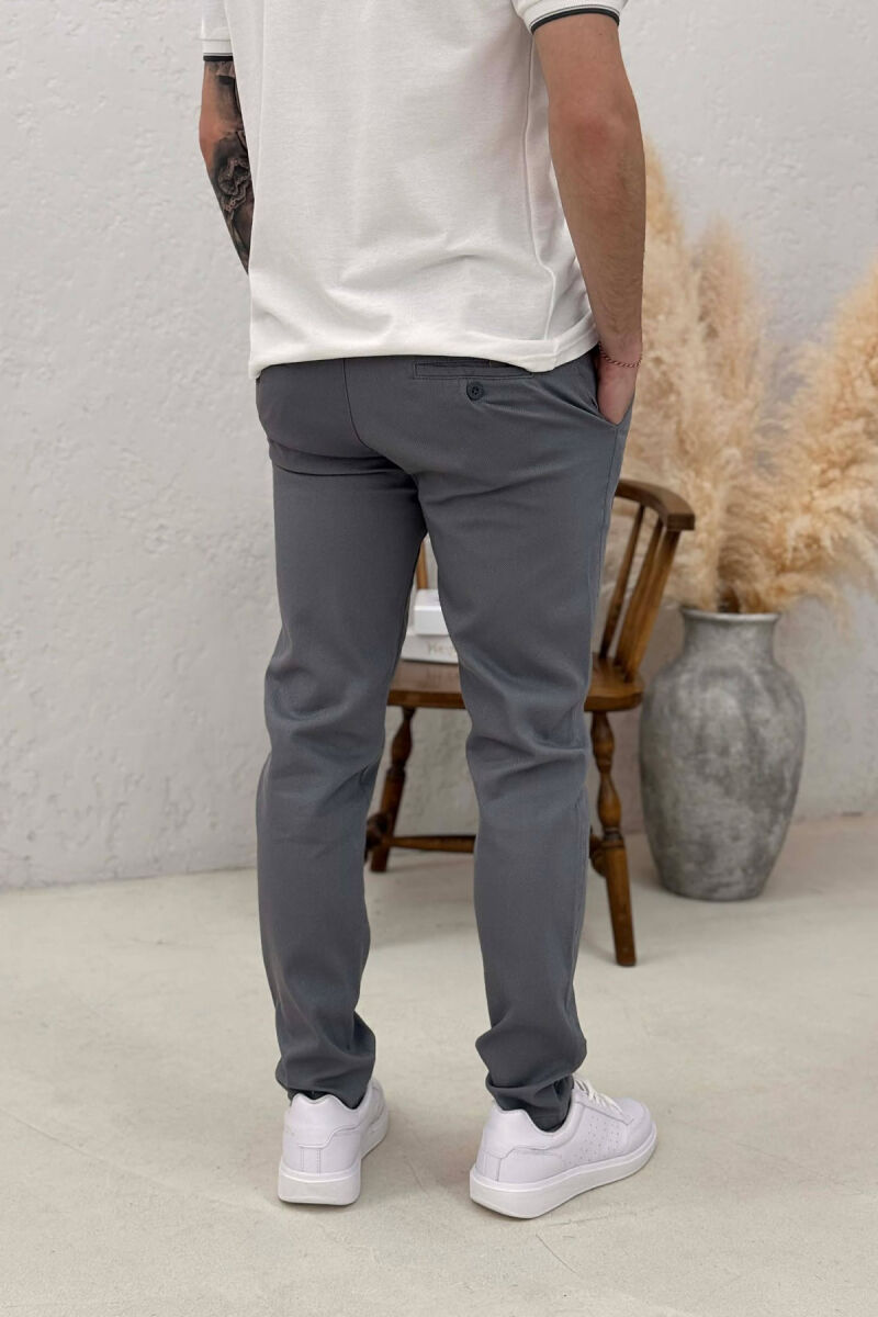 SIMPLE ONE COLOR MEN PANTS GREY/GRI - 3
