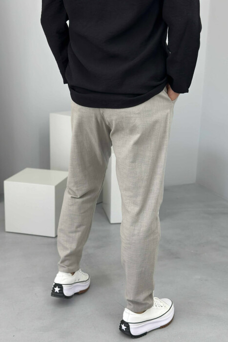 SIMPLE ONE COLOR MEN PANTS GREY/GRI - 4
