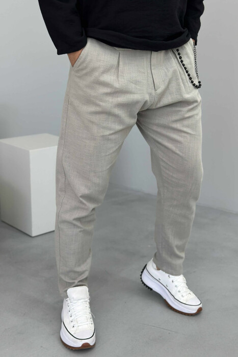 SIMPLE ONE COLOR MEN PANTS GREY/GRI - 2