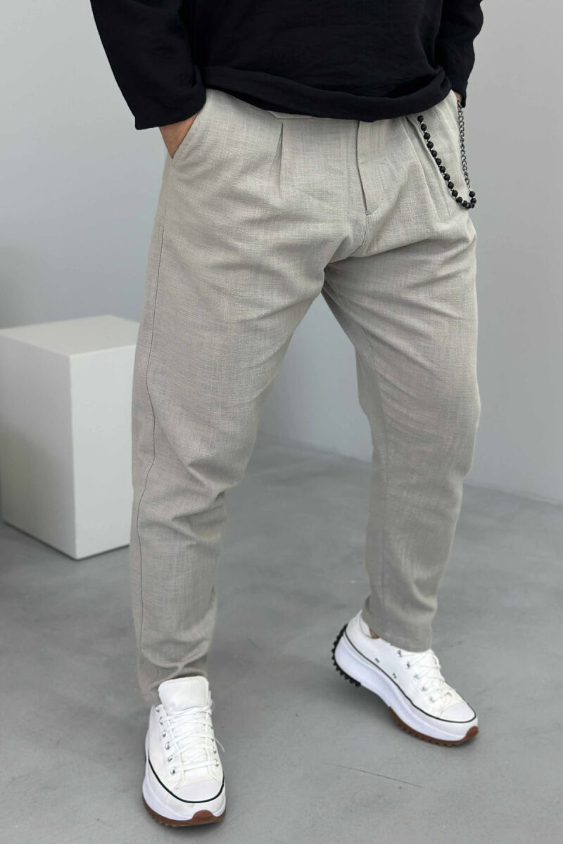 SIMPLE ONE COLOR MEN PANTS GREY/GRI - 2
