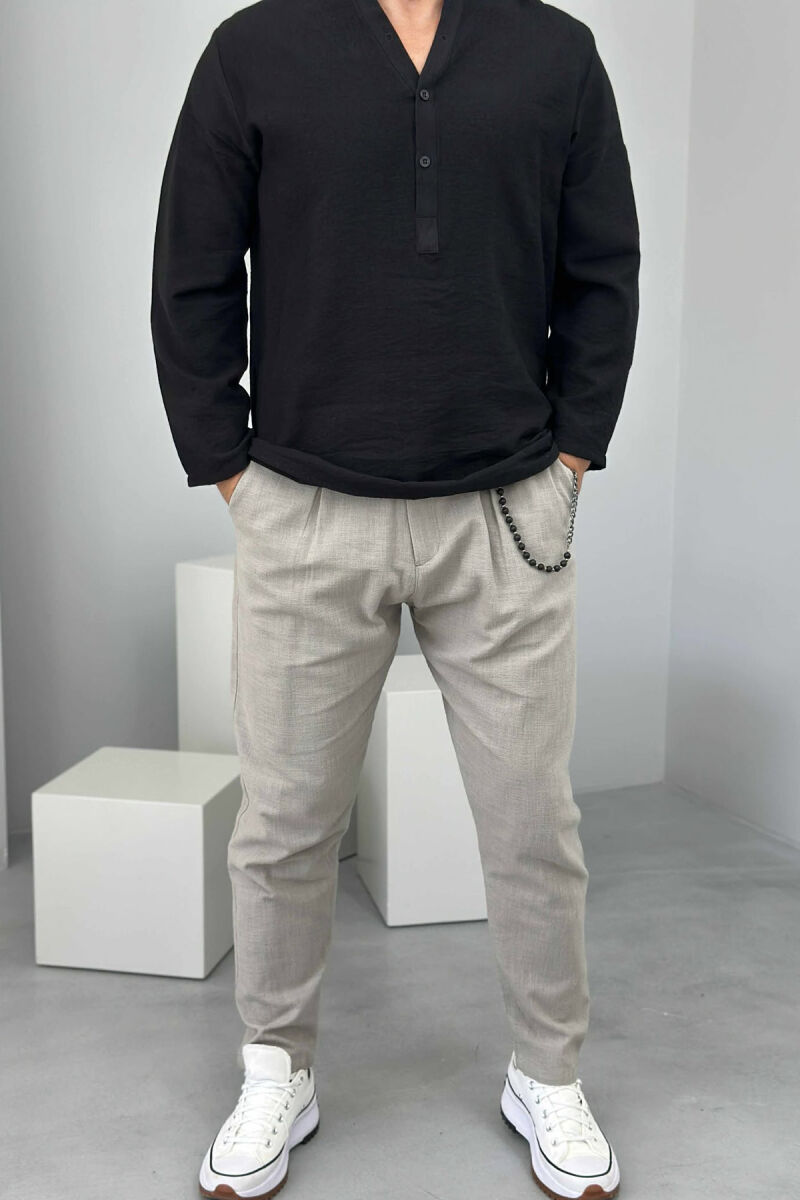 SIMPLE ONE COLOR MEN PANTS GREY/GRI - 1